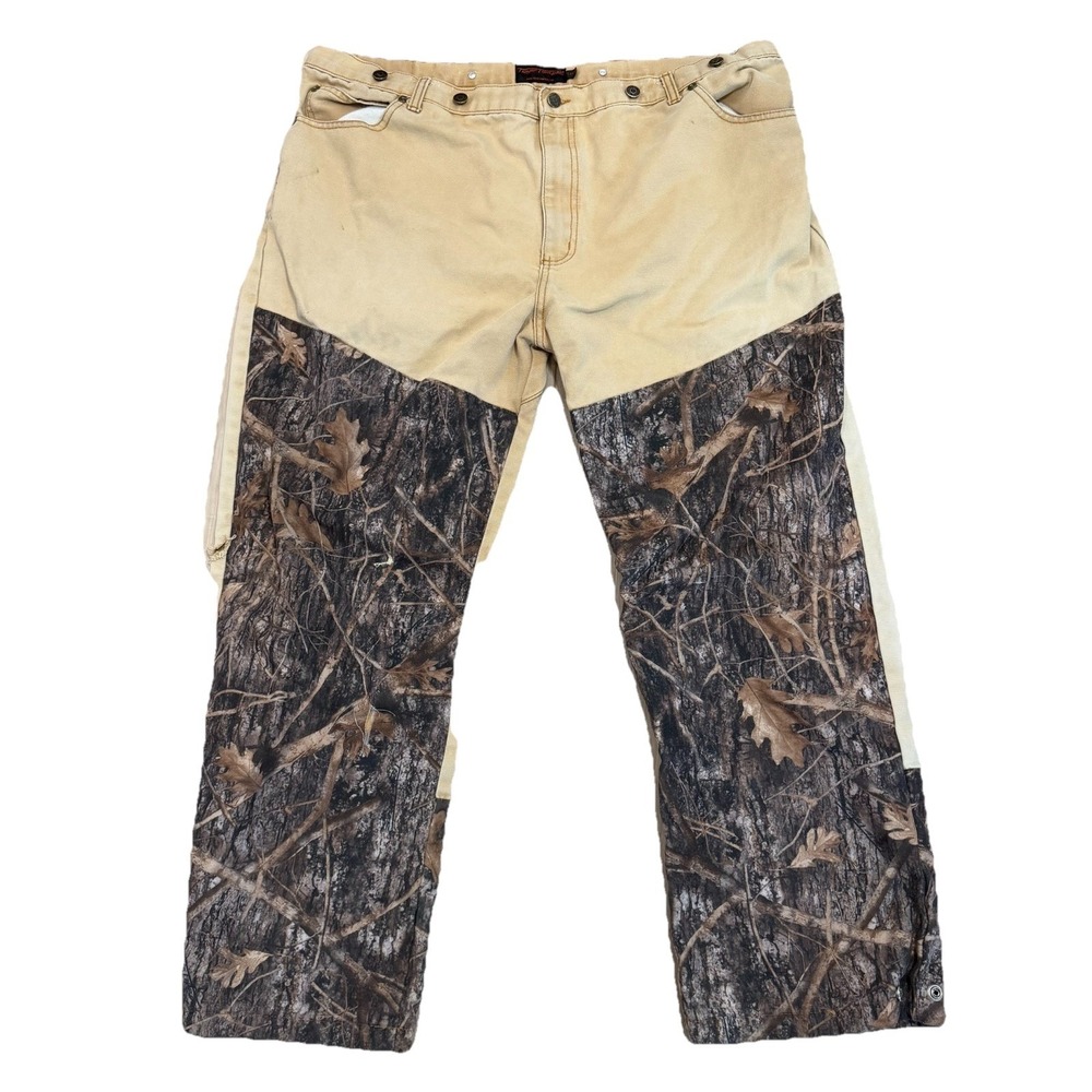 True Timber Heavy Canvas Pants Mens 44x30 Hunting Camo Tan Pants Jeans USA